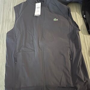 Lacoste Black Athletic Vest with Crocodile Logo